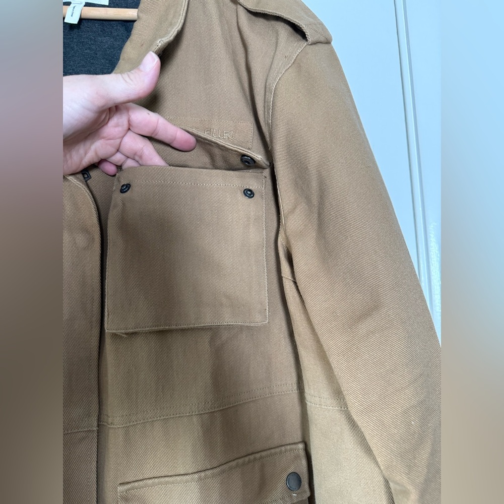 Avec Les Filles Washed Cotton Field Utility Jacket Tan Khaki Plus Size 2X - Picture 7 of 15